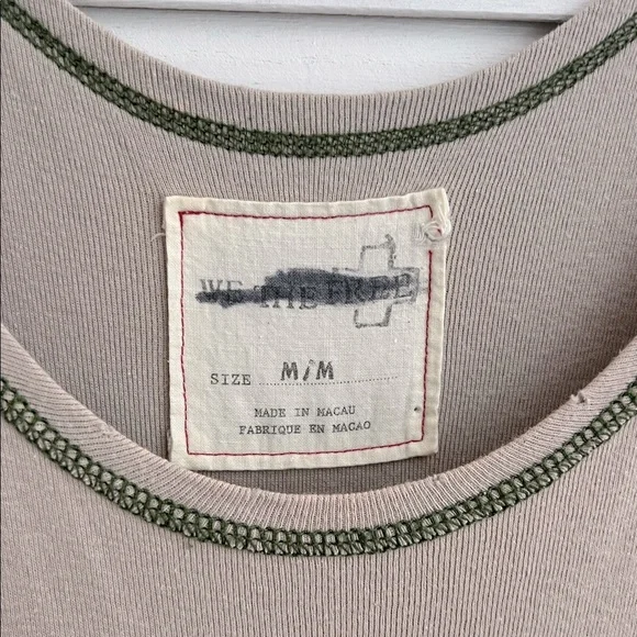 Free People We The Free Ribbed Distressed Neck Tank Dress Knit Hem Size Medium - Picture 3 of 11